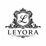 elegant leyora logo with baroque emblem